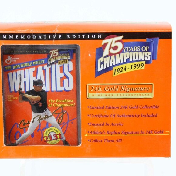 Wheaties Cal Ripken Jr. 75 Years Of Champions Gold Signature Mini Box NEW - Picture 1 of 5
